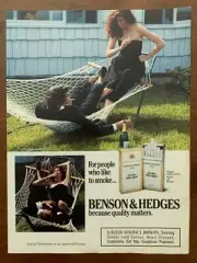 1980s Benson & Hedges Cigarettes Vintage Print Ad/Poster Retro Art Bar Decor