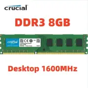 CRUCIAL DDR3 8GB 1600MHz PC3-12800 240Pin DDR3 8GB 16G Desktop Memory DIMM DIMM-