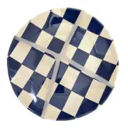 Blue and White Checkered 8.5” Melamine Salad Plates Set of 4 NEW