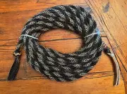 3/8" Two Rein MANE HAIR MECATE w/Kangaroo Knots 22Ft. Long By FLORES #3