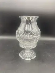 Large 10" Tall Hurricane Candle Lamp 24% Leaded Crystal Hand Cut Made in Poland