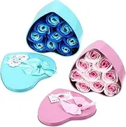 Beaupretty 2Pcs Romantic Heart Shaped Soap Flower Box Floral Scented Soap Case for Mother Day Valentine Day Home Atmosphere