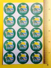 VTG Scratch & Sniff PEAR Scented Sticker Sheet Beach Island Tropical Smell Matte