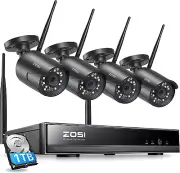 2K 3MP Wireless Security Camera System Outdoor Indoor, 4 X 3MP Wifi IP Camera an