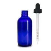 64 Pcs 4oz [120ml] Cobalt Blue Glass Bottles with Graduated Marks Dropper Caps