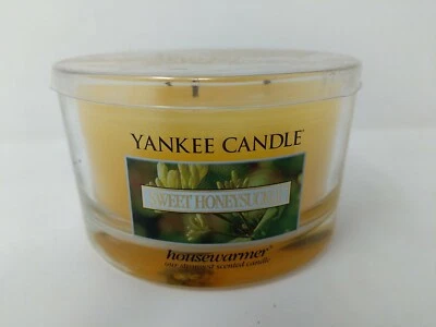 Yankee Candle Sweet Honeysuckle White Label Housewarmer 17 Oz Large Retired VTG