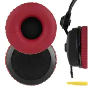 Geekria Protein Leather Ear Pads for Sennheiser HD25, HD25SP Headphones (Red)