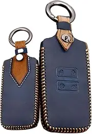 Genuine Leather Key Fob Cover Fit For Renault Kadjar Koleos Scenic Megane Key Case Key Shell Protector 4 Button