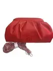 Badgley Mischka Handbag Wrapped Frame Red Clutch Crossbody Chain Strap 12x6x4