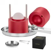 VEVOR Ice Ball Press, 6cm Ice Ball Maker, Aircraft Al Alloy Ice Ball Press Kit for 60mm Ice Sphere, Ice Press with Tong and Drip Tray, for Whiskey, Co