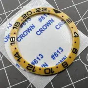38mm Ceramic Watch Bezel Ring with Black Font Yellow Background Slope GMT for SU