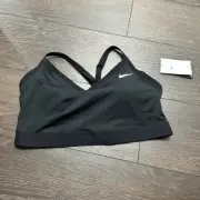 Nike Women’s 1X Black Logo Indy Plus Size Sports Bra New NWT