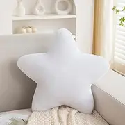 Togtlafil Star Fluff Pillow,Throw Pillow Butt Cushion Pillow,Seating Cushion,Cute Room Decor & Plush Pillow for Bedroom Sofa Chairk,15.7in(White)