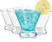 Stemless Martini Glasses Set of 4, 8 oz Cocktail Glasses, Margarita Glasses Bar Glass, Glass Dessert Cups, Cocktail Glasses Set for Wedding, Party and More