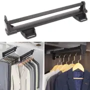 Adjustable Pull-Out Clothes Hanger Rod, Extendable Wardrobe Clothing Rail, Cl...