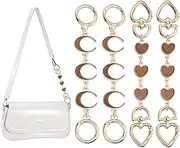 uxcell Bag Extender Chain, 4 Pcs Purse Strap Extenders Heart Moon Shape Chain Purse Making Supplies for Replacement Handbag Shoulder Bag Wallet Decoration, Brown