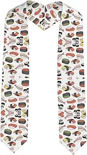 [SKKNT] Sushi Print Graduation Shawl Stole For Academic Commencements Honor Sash Congratulations Gift