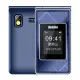 Benten F72 雙螢幕4G折疊手機-藍色-送皮套+配件包(含電池+電池座充)+TYPE-C線