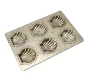 New Chiyoda Metal Scallop Coquille Madeleine Mold 6P Baking sheet oven FS S