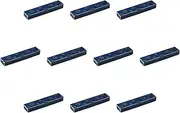 Set of 10 Ruri Black Round Crest with Small Lid (10.8 x 2.4 x 2.4 x 1.3 inches (27.4 x 6 x 3.3 cm) | Setomonohonpo