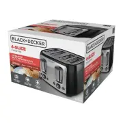 BLACK+DECKER 4-Slice Toaster with Extra-Wide Slots, Black/Silver