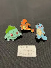 Pokemon GO - PINS - Charmander Squirtle Bulbasaur - Pin Collection ( Set Of 3 )