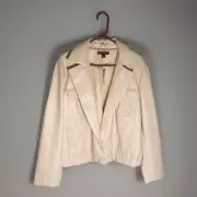 INC International Concepts Cream Jacket Womens 2X Faux Leather
