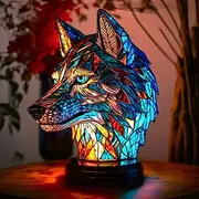 Retro Animal Colored Resin Desktop Night Light, Colorful 3D Cute Animal LED Glass lamp Ornaments(C*)