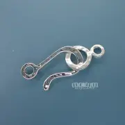 XL Solid Sterling Silver Hammered Hook Eye Connector Clasp 35mm (1.38") #33226