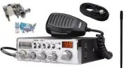 Uniden PC68LTX 40 Channel CB Radio with Shark Antennas 3ft CB Antenna Kit