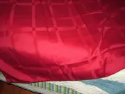 VALENTINES DEEP RED TABLECLOTH 52X70 OBLONG RED ON RED GEOMETRIC NWT