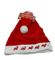 Santa Cap Hat Unisex One Size Flashing Light-Up Dress Up Christmas Reindeer New