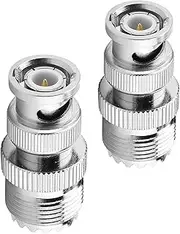 RIZGHWOY RF Coaxial Adapter Cable Connector - Brass Connectors - BNC Male to UHF SO239 PL-259 Female Compatible with Tektronix and RS for Radio Scanners and Amateur
