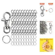 60PCS Metal Swivel Snap Hooks and Key Rings, 30PCS Small Lobster Claw Keychai...