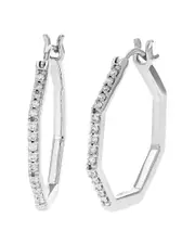 Silver 0.25 ct. tw. Lab-Grown Diamond Hoops