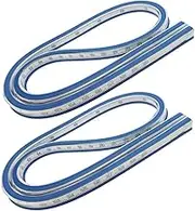 MAGICLULU 2pcs Curved Serpentine Ruler Sewing Tape Cloth Tape Flexible Curve Drawing Tool Flexible Curve Template Soft Measuring Tape Ruler Tape French Curve Clothing Snake Ruler Metal