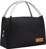 Lunch Bag Insulated Lunch Box for Office Work Picnic School Beach Travel,Black