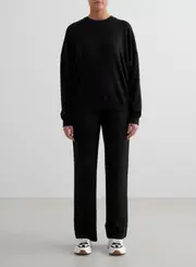 [aim'n] Black Comfy Modal Wide Pants