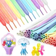 RUBFAC 100pcs 260 Long Balloons, 12 Assorted Colors Animal Balloons Premium Past