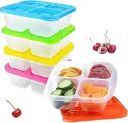 5 Pack Bento Lunch Boxes,Food Storage Container Set - 4 Compartment Meal Prep Containers,Picnic Box,Leakproof Lunch Container,for School,Work,and Travel.