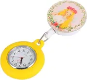 [Gatuida] Nurse Table Watches for Nurses Nurse Watch Pocket Watch for Hanging Pocket Watch Lady Nurses Watch Attachment Nursing Watch Hanging Watch Nursing Student Students Fashion Yellow