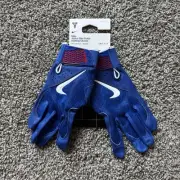 Nike Kobe Bryant Alpha Elite Blue White Baseball Batting Gloves Men Size Large L