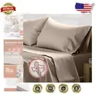 Cooling Breathable Split King Sheet Set - 600 Thread Count Taupe Luxury Bedding
