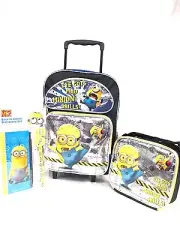 DESPICABLE ME 2 MINION EYE GOT MAD SKILLS ROLLING BACKPACK,LUNCHBOX,&STATIONARY