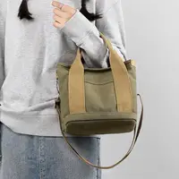 在飛比找momo購物網優惠-【Acorn 橡果】日系原宿風斜背包手提包側肩包帆布包購物包