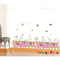在飛比找蝦皮商城優惠-【橘果設計】紫色圍籬 壁貼 牆貼 壁紙 DIY組合裝飾佈置
