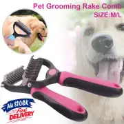 Cat Dog Grooming Deshedding Comb Brush Fur Pet Dematting Size M/L Trimmer Tool