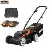 WORX 40V (20V x 2) 34cm Cordless Lawn Mower Kit w/ POWERSHARE™ Battery & Charger