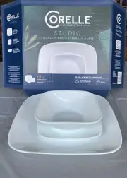 Corelle Square Pure White 18 Piece Dinnerware Set