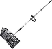 Perfk Extendable Cat Litter Scoop Sand Rake Stainless Steel Large Convenient Telescopic Handle Dog Waste Removal Rake Beach Sifter